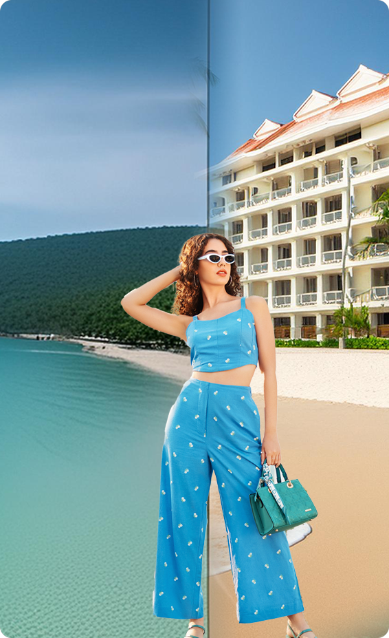 A look styled for a coastal getaway